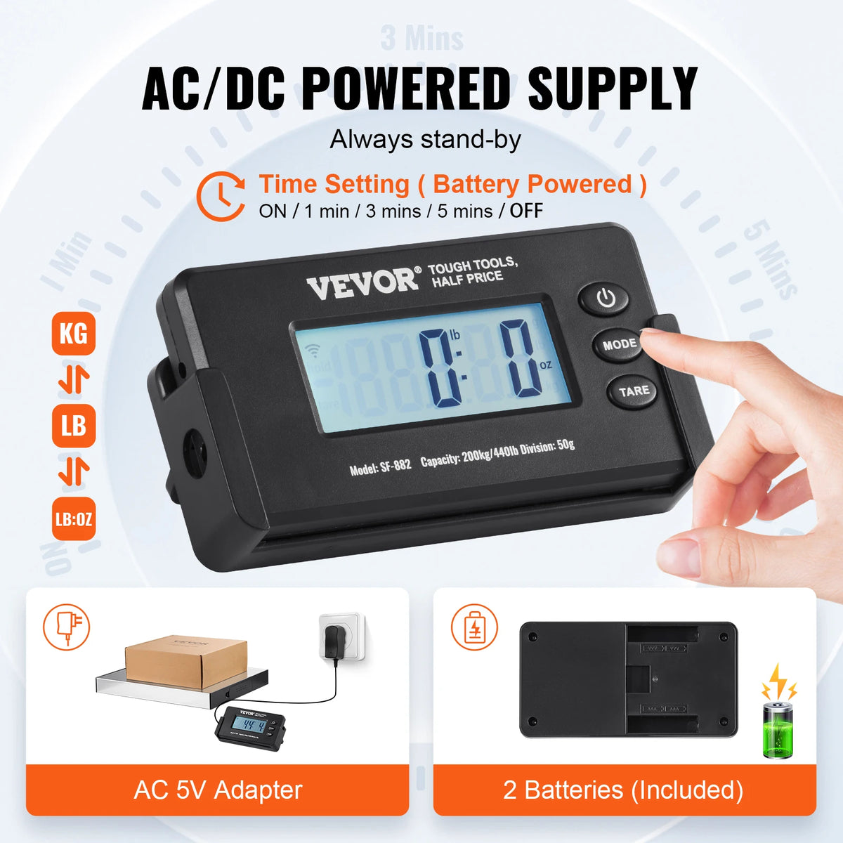Split Type Digital Shipping Scale With LCD Screen And Timer