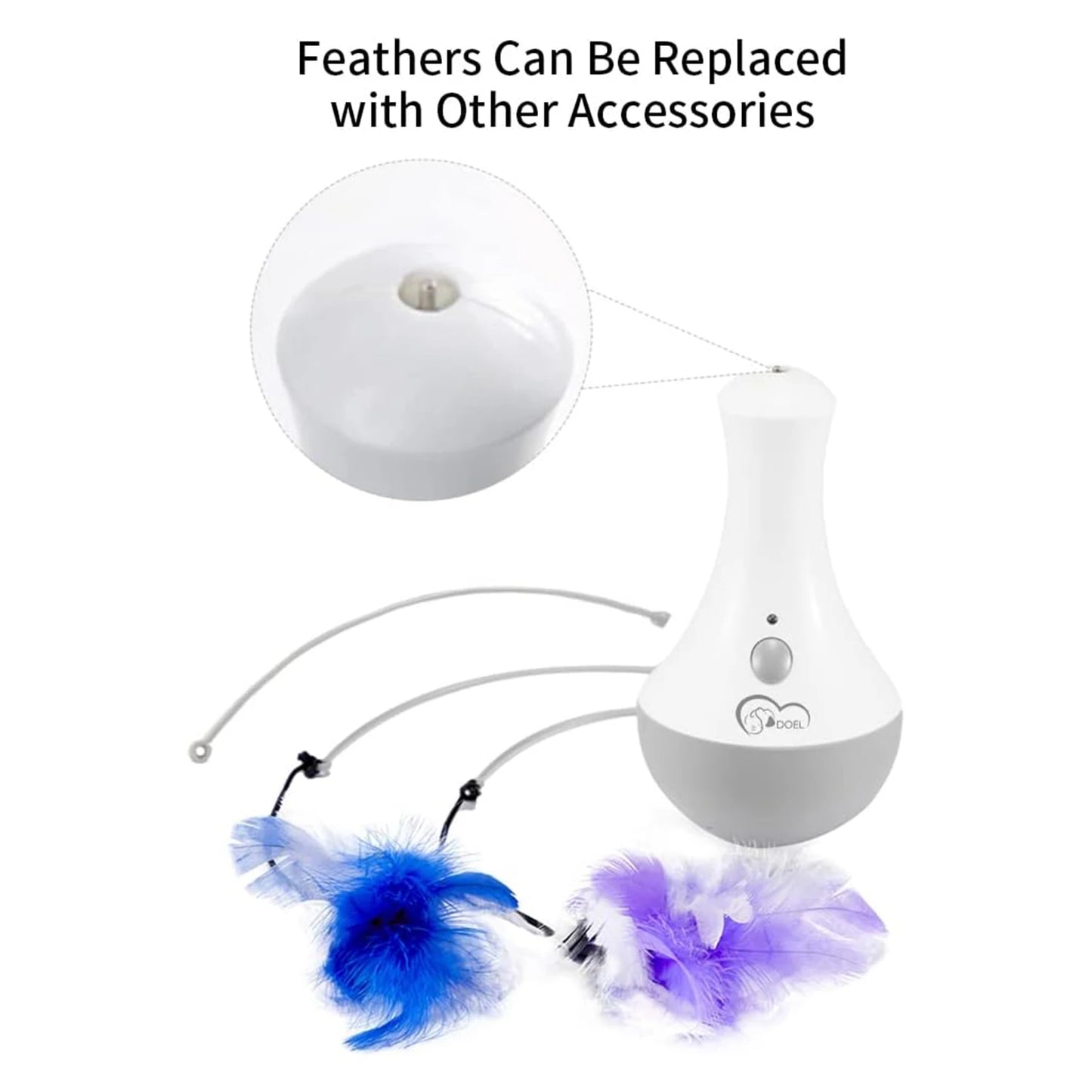 Cat Interactive Feather Toy Teaser For Kittens Indoor Automatic Spinner